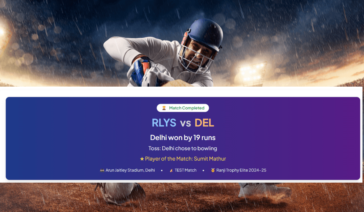Railways Cricket Team Vs Delhi Cricket Team Timeline
